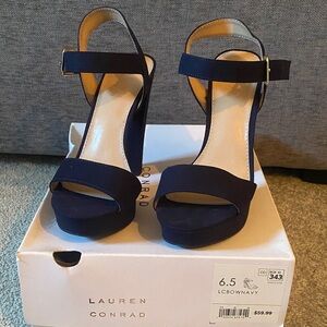 LC Lauren Conrad Navy Blue Heels